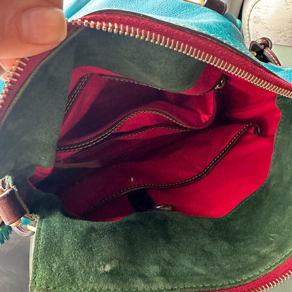 Dooney & Bourke Turquoise Leather Shoulder Bag - Picture 6 of 9